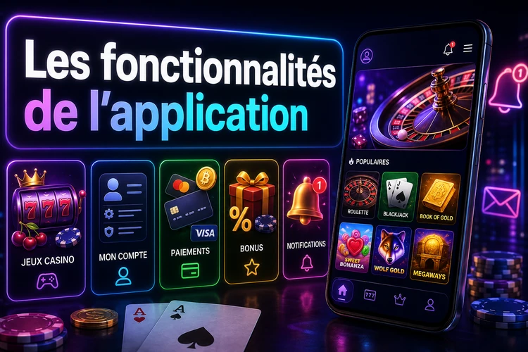 Les fonctionnalités de l'application
